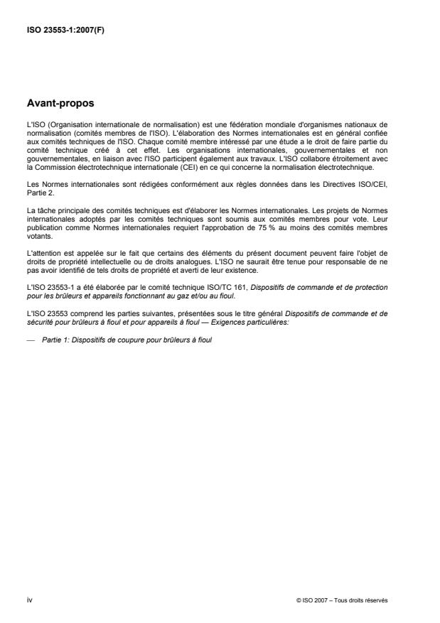 ISO 23553-1:2007 ISO 23553-1:2007 - Dispositifs de commande et de sécurité pour bruleurs a fioul et pour appareils a fioul -- Exigences particulieres - Page 4 preview