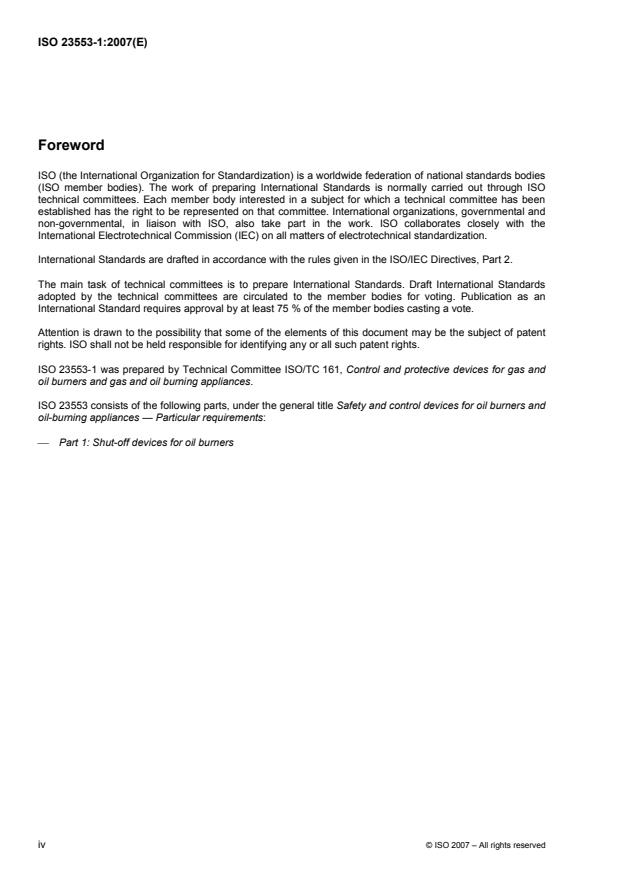 ISO 23553-1:2007 ISO 23553-1:2007 - Safety and control devices for oil burners and oil-burning appliances -- Particular requirements - Page 4 preview