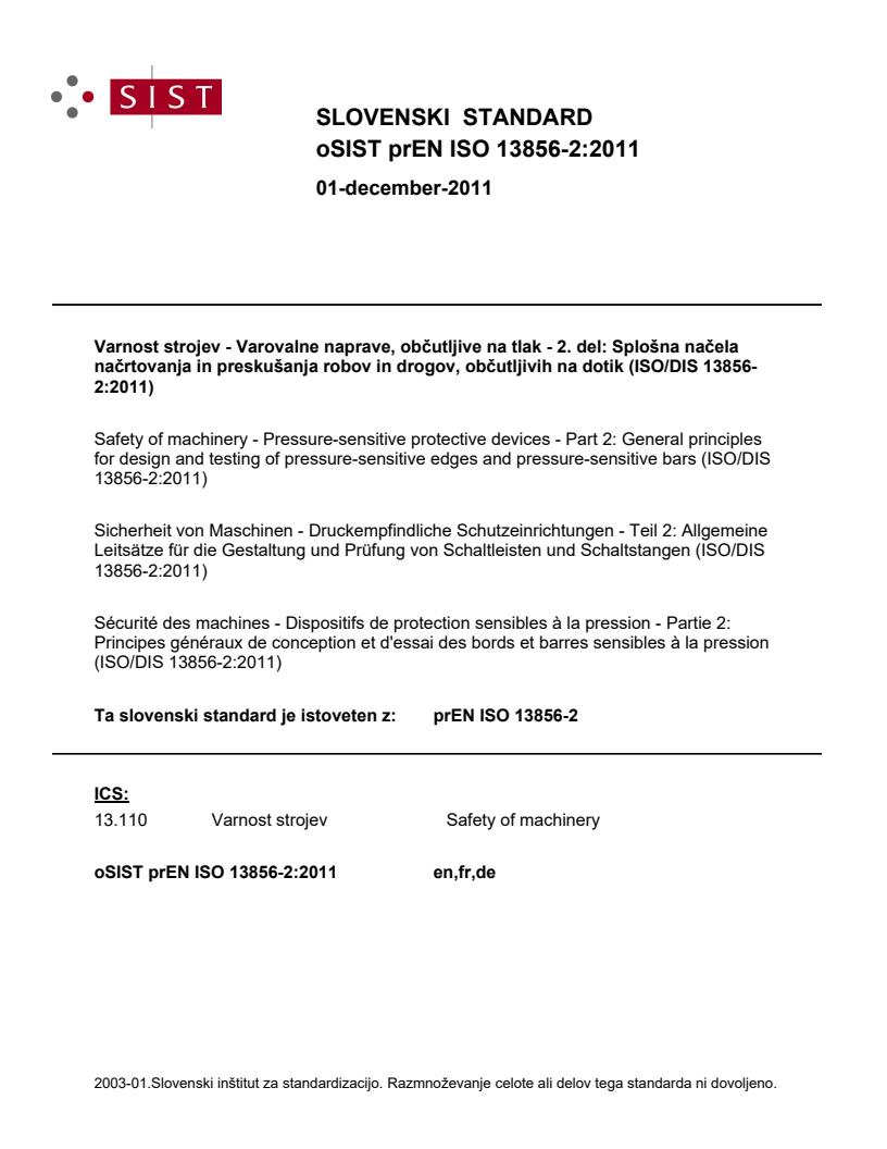 prEN ISO 13856-2:2011