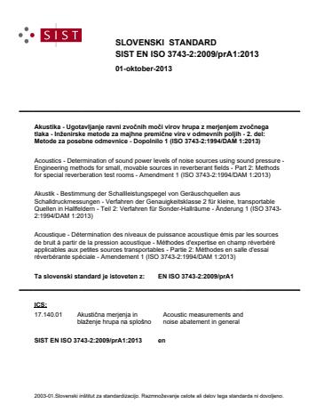 EN ISO 3743-2:2009/prA1:2013