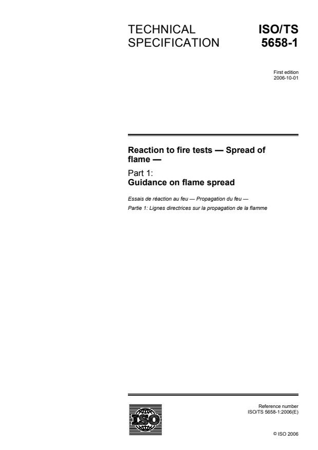 ISO/TS 5658-1:2006 - Reaction to fire tests -- Spread of flame