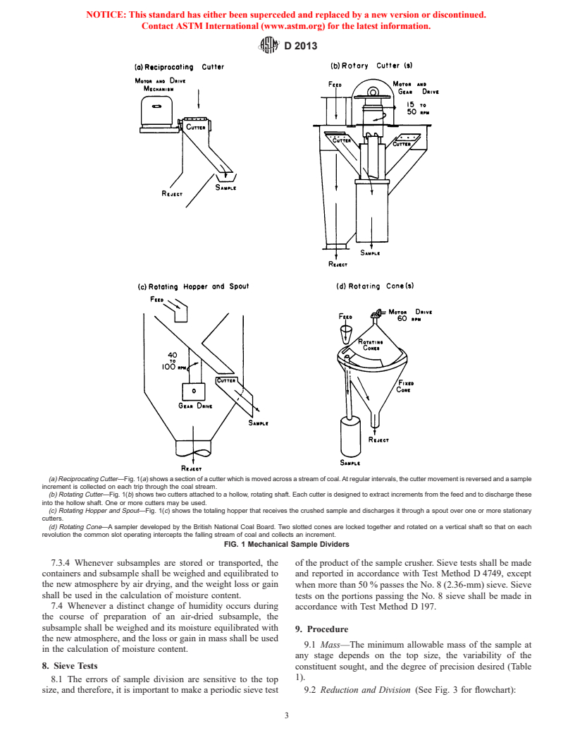 ASTM D2013-01 - Standard Practice of Preparing Coal Samples for Analysis