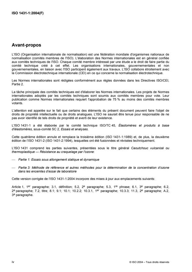 ISO 1431-1:2004 ISO 1431-1:2004 - Caoutchouc vulcanisé ou thermoplastique -- Résistance au craquelage par l'ozone - Page 4 preview