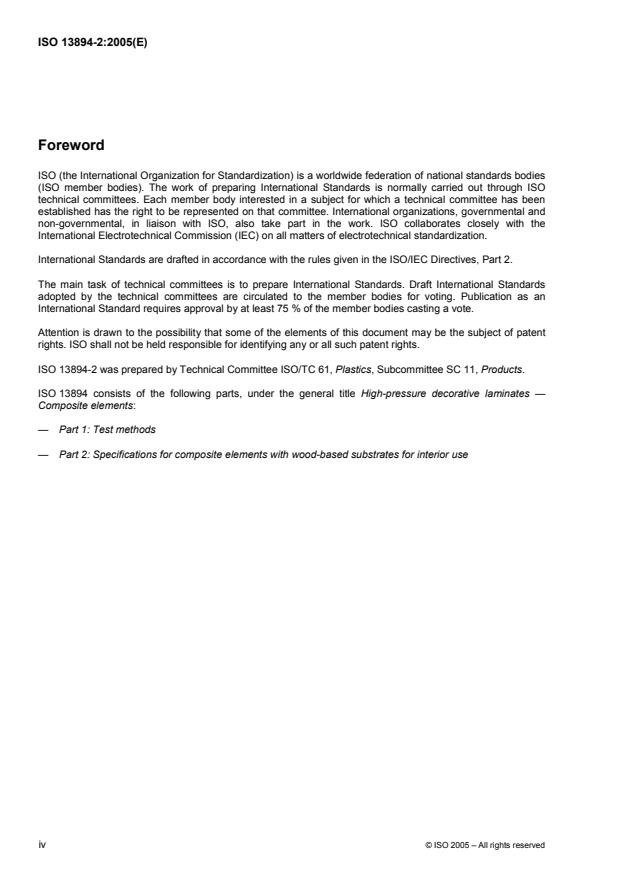 ISO 13894-2:2005 ISO 13894-2:2005 - High-pressure decorative laminates -- Composite elements - Page 4 preview