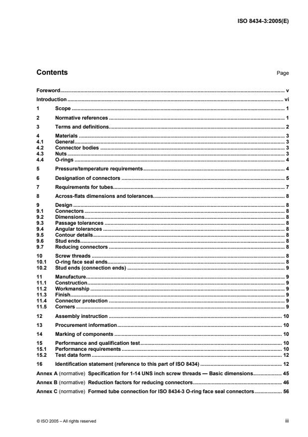 ISO 8434-3:2005 - Metallic tube connections for fluid power and general use