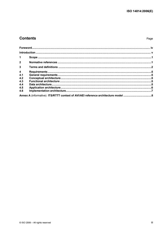 ISO 14814:2006 - Road transport and traffic telematics -- Automatic vehicle and equipment identification -- Reference architecture and terminology