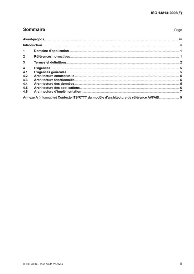 ISO 14814:2006 - Télématique du transport routier et de la circulation routiere -- Identification automatique des véhicules et des équipements -- Architecture de référence et terminologie