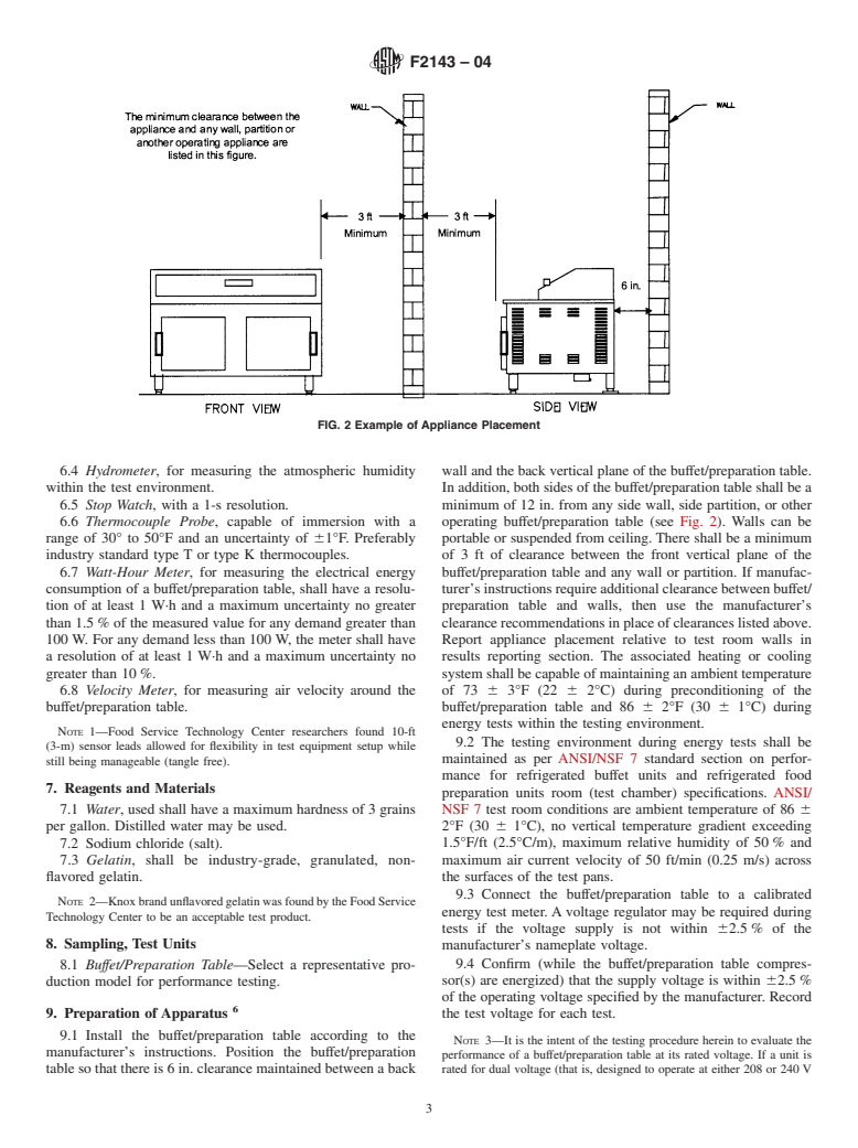 ASTM F2143-04 - Standard Test Method for Performance of Refrigerated Buffet and Preparation Tables