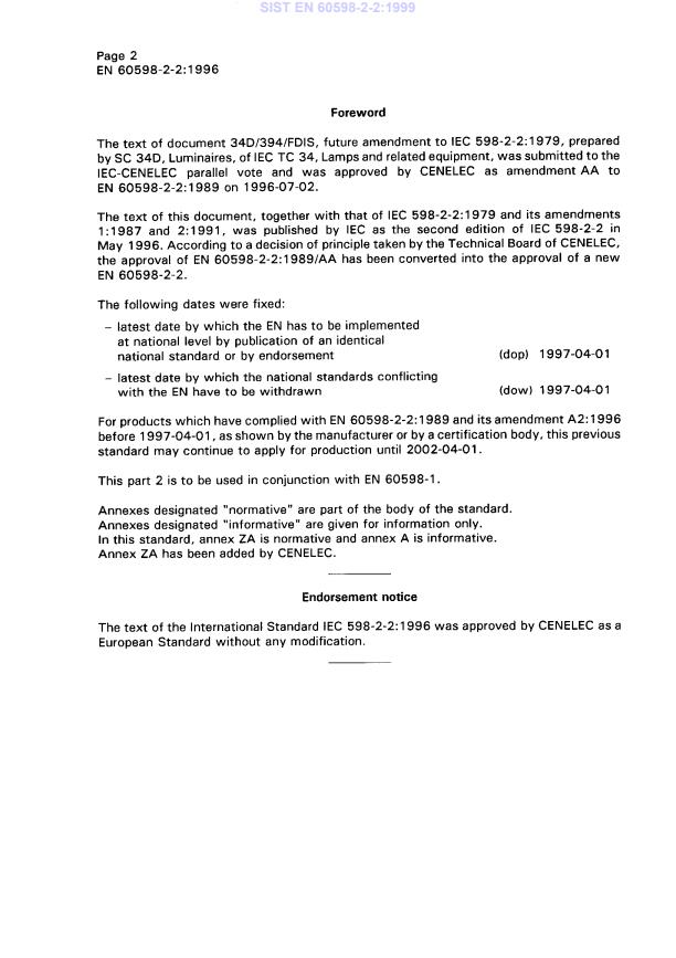 EN 60598-2-2:1996 EN 60598-2-2:1999 - Page 4 preview