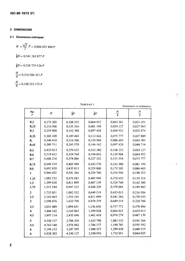 ISO 68:1973 ISO 68:1973 - Filetages ISO pour usages généraux -- Profil de base - Page 4 preview