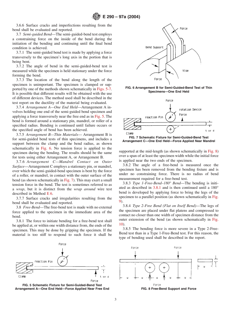 ASTM E290-97a(2004) - Standard Test Methods for Bend Testing of Material for Ductility