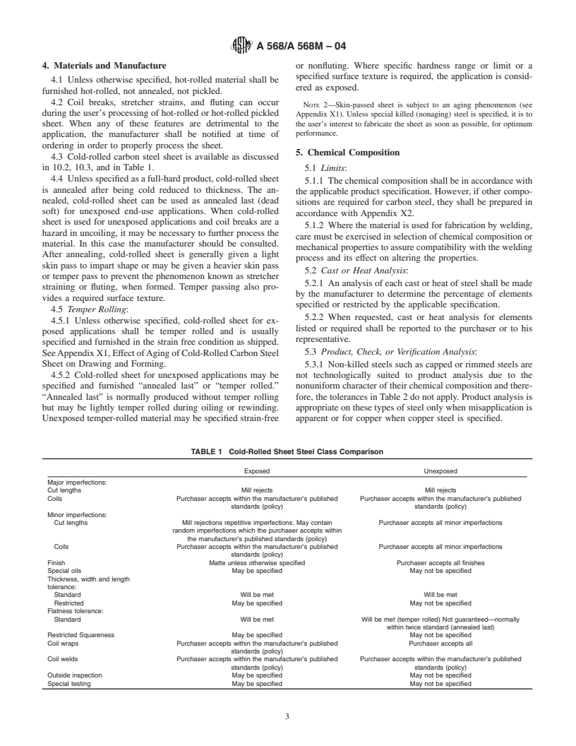 ASTM A568/A568M-04 - Standard Specification for Steel, Sheet, Carbon, and High-Strength, Low-Alloy, Hot-Rolled and Cold-Rolled, General Requirements for