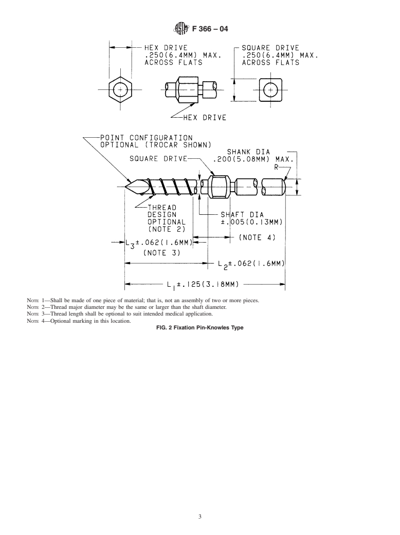 ASTM F366-04 - Standard Specification for Fixation Pins and Wires