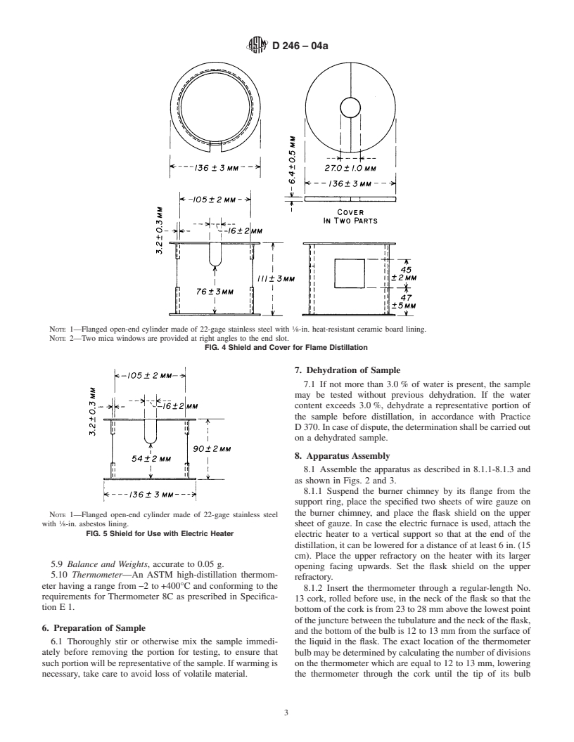 ASTM D246-04a - Standard Test Method for Distillation of Creosote and Creosote-Coal Tar Solutions (Withdrawn 2006)