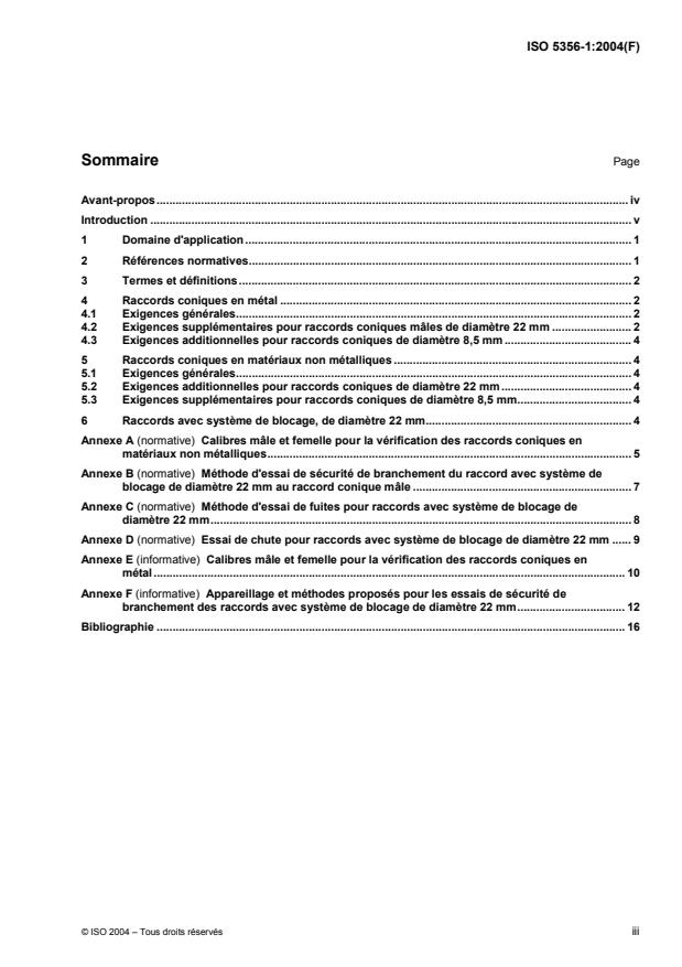 ISO 5356-1:2004 - Matériel d'anesthésie et de réanimation respiratoire -- Raccords coniques