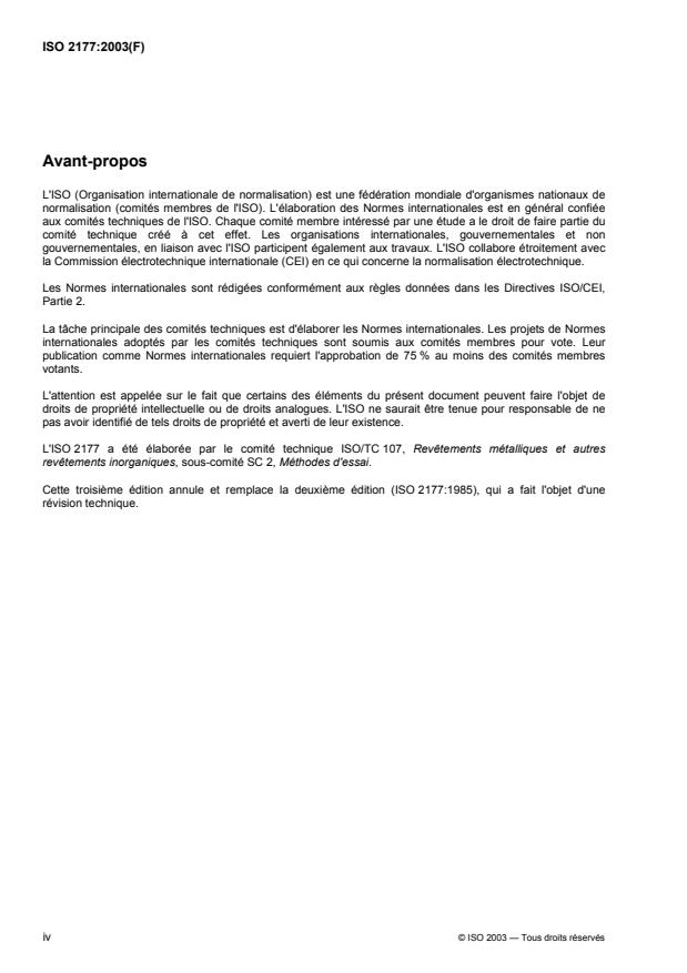 ISO 2177:2003 ISO 2177:2003 - Revetements métalliques -- Mesurage de l'épaisseur -- Méthode coulométrique par dissolution anodique - Page 4 preview