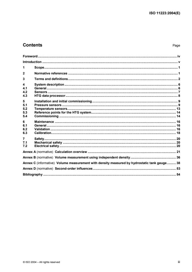 ISO 11223:2004 - Petroleum and liquid petroleum products -- Direct static measurements -- Measurement of content of vertical storage tanks by hydrostatic tank gauging