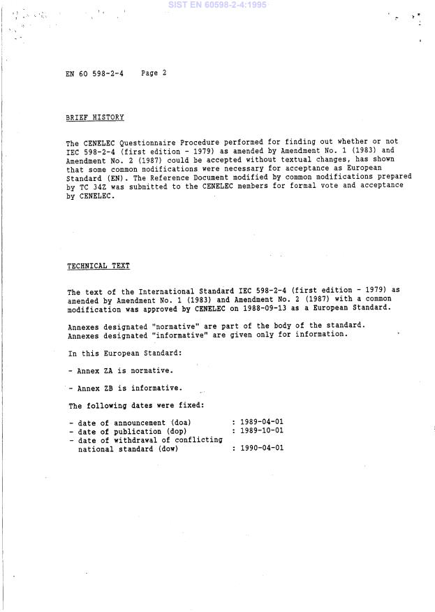 EN 60598-2-4:1989/A3:1993 EN 60598-2-4:1995 - Page 4 preview