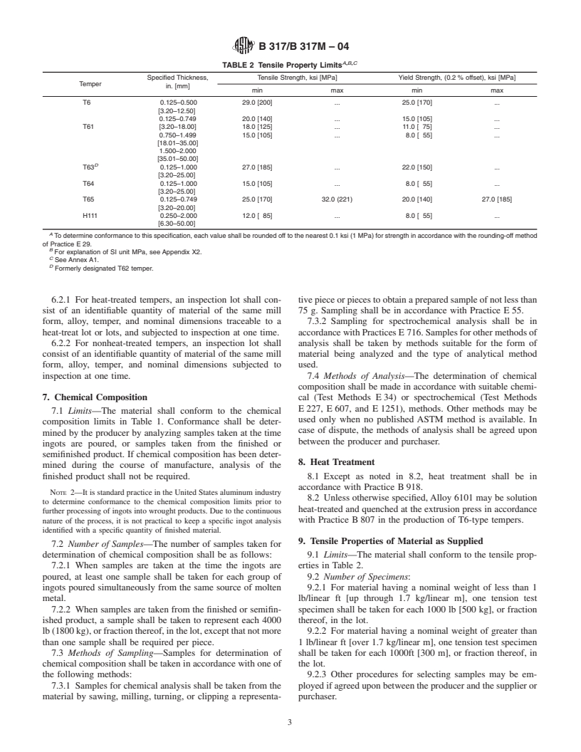 ASTM B317/B317M-04 - Standard Specification for Aluminum-Alloy Extruded Bar, Rod, Tube, Pipe, and Structural Profiles for Electrical Purposes (Bus Conductor)