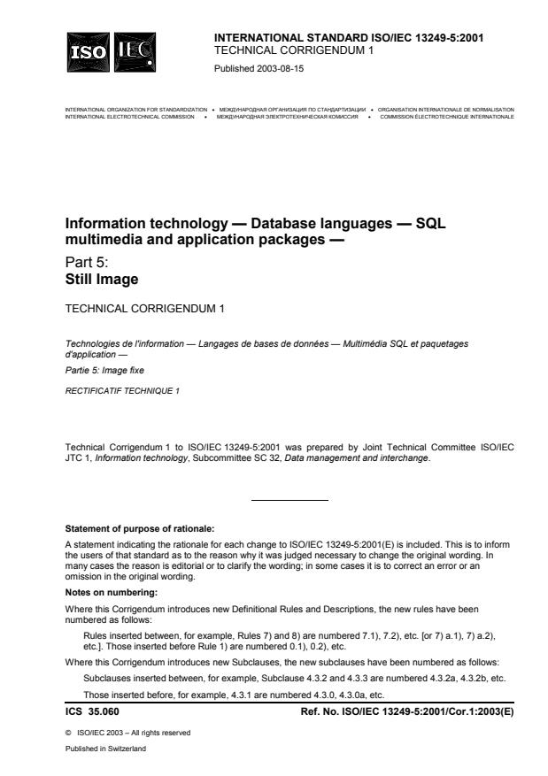 ISO/IEC 13249-5:2001/Cor 1:2003