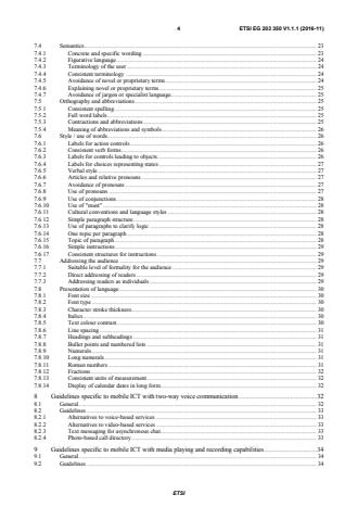 ETSI EG 203 350 V1.1.1 (2016-11) ETSI EG 203 350 V1.1.1 (2016-11) - Human Factors (HF); Guidelines for the design of mobile ICT devices and their related applications for people with cognitive disabilities - Page 4 preview
