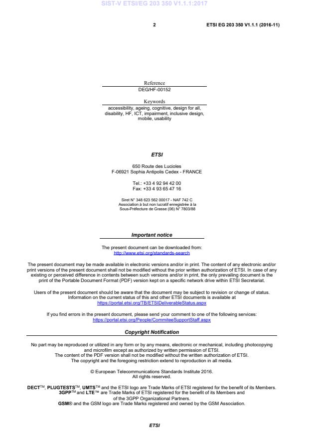 ETSI EG 203 350 V1.1.1 (2016-11) V ETSI/EG 203 350 V1.1.1:2017 - Page 4 preview