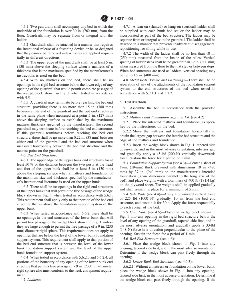 ASTM F1427-04 - Standard Consumer Safety Specification for Bunk Beds