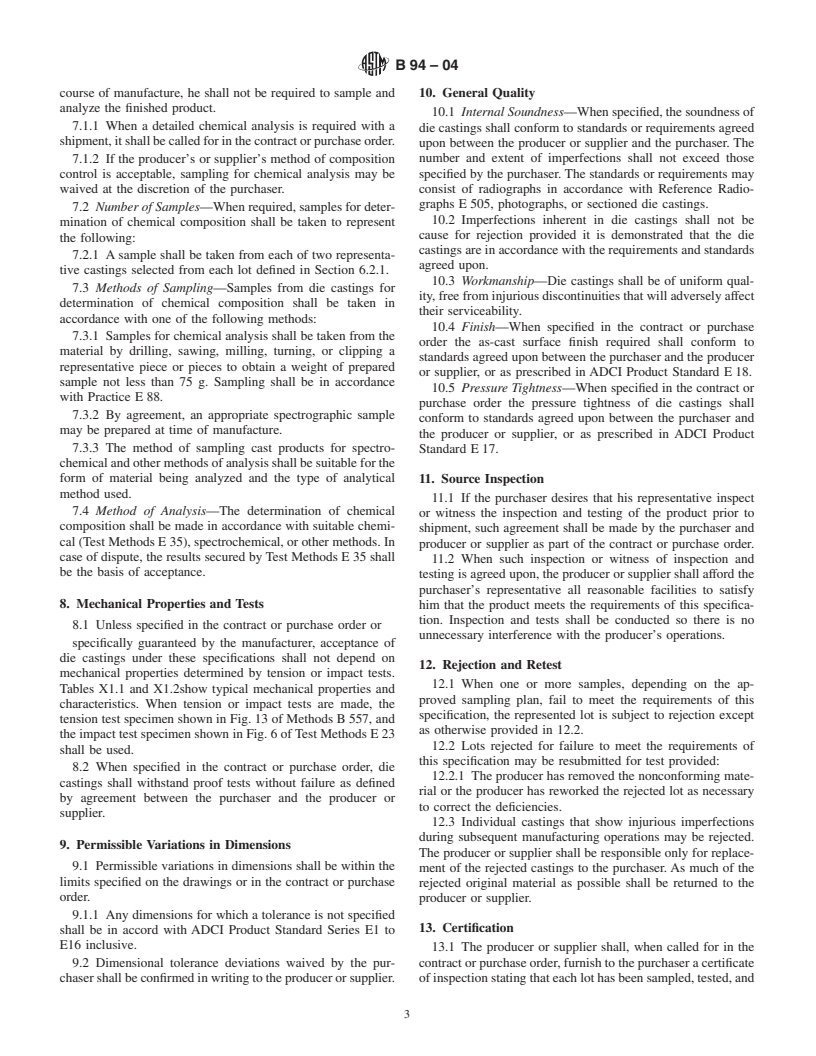 ASTM B94-04 - Standard Specification for Magnesium-Alloy Die Castings