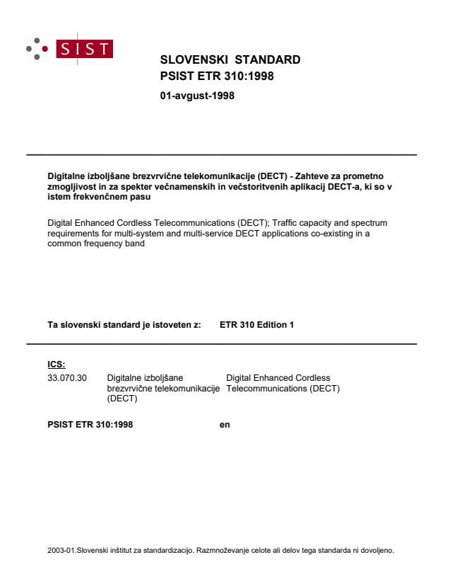 P ETR 310:1998