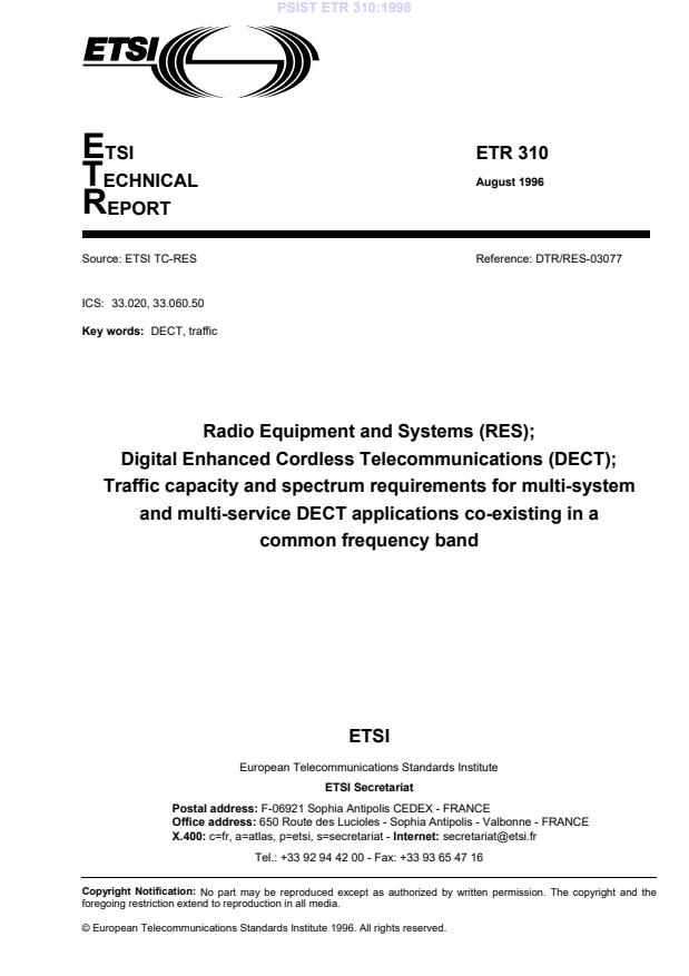 P ETR 310:1998