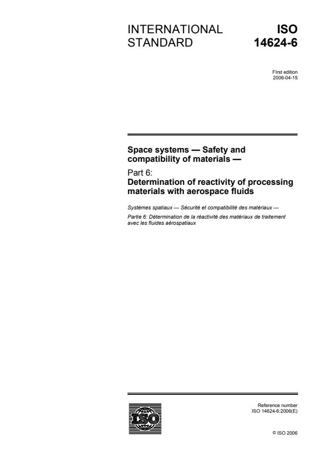 ISO 14624-6:2006 - Space systems -- Safety and compatibility of materials