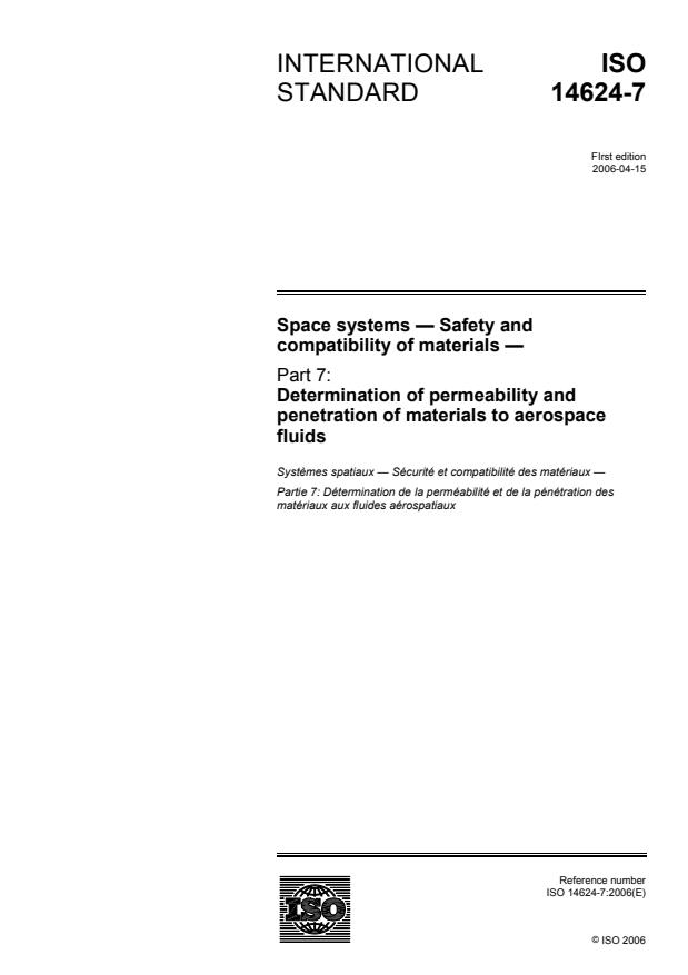 ISO 14624-7:2006 - Space systems -- Safety and compatibility of materials