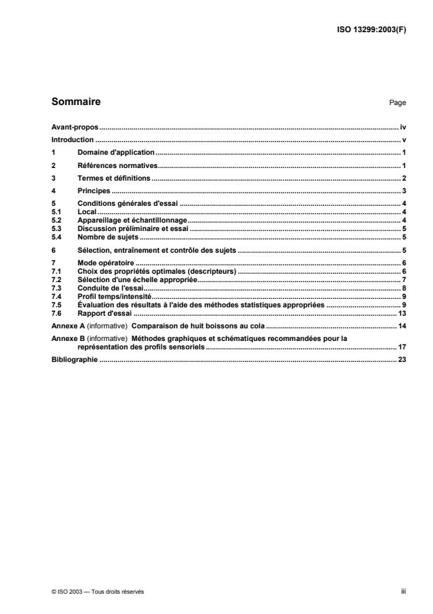 ISO 13299:2003 - Analyse sensorielle -- Méthodologie -- Directives générales pour l'établissement d'un profil sensoriel