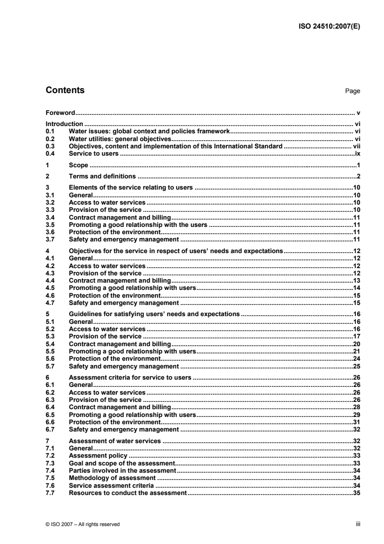 ISO 24510:2007 ISO 24510:2007 - Activities relating to drinking water and wastewater services — Guidelines for the assessment and for the improvement of the service to users
Released:11/29/2007