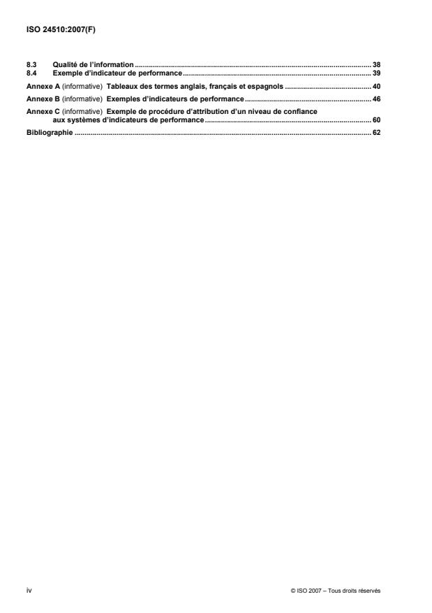 ISO 24510:2007 ISO 24510:2007 - Activités relatives aux services de l'eau potable et de l'assainissement -- Lignes directrices pour l'évaluation et l'amélioration du service aux usagers - Page 4 preview
