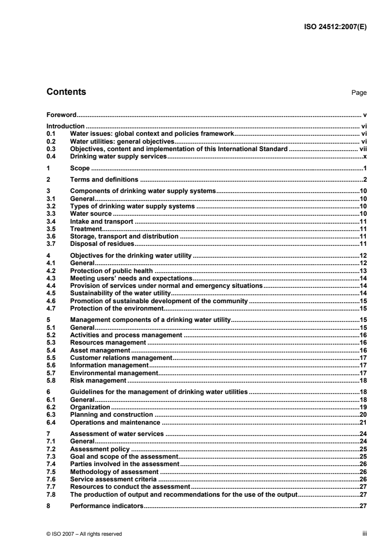 ISO 24512:2007 - Activities relating to drinking water and wastewater services — Guidelines for the management of drinking water utilities and for the assessment of drinking water services
Released:11/29/2007