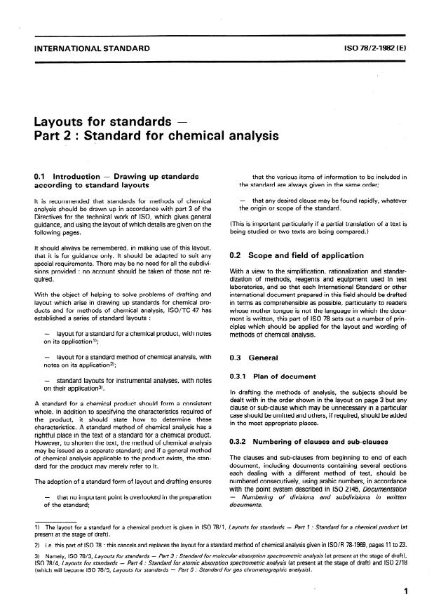 ISO 78-2:1982 - Layouts for standards