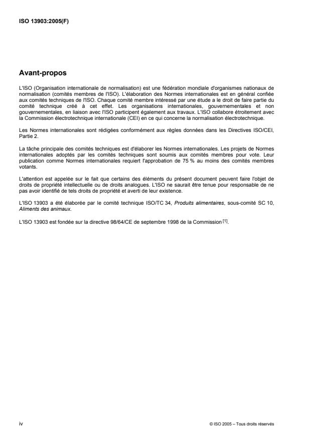 ISO 13903:2005 ISO 13903:2005 - Aliments des animaux -- Dosage de la teneur en acides aminés - Page 4 preview