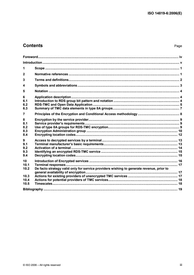 ISO 14819-6:2006 ISO 14819-6:2006 - Traffic and Traveller Information (TTI) -- TTI messages via traffic message coding - Page 3 preview