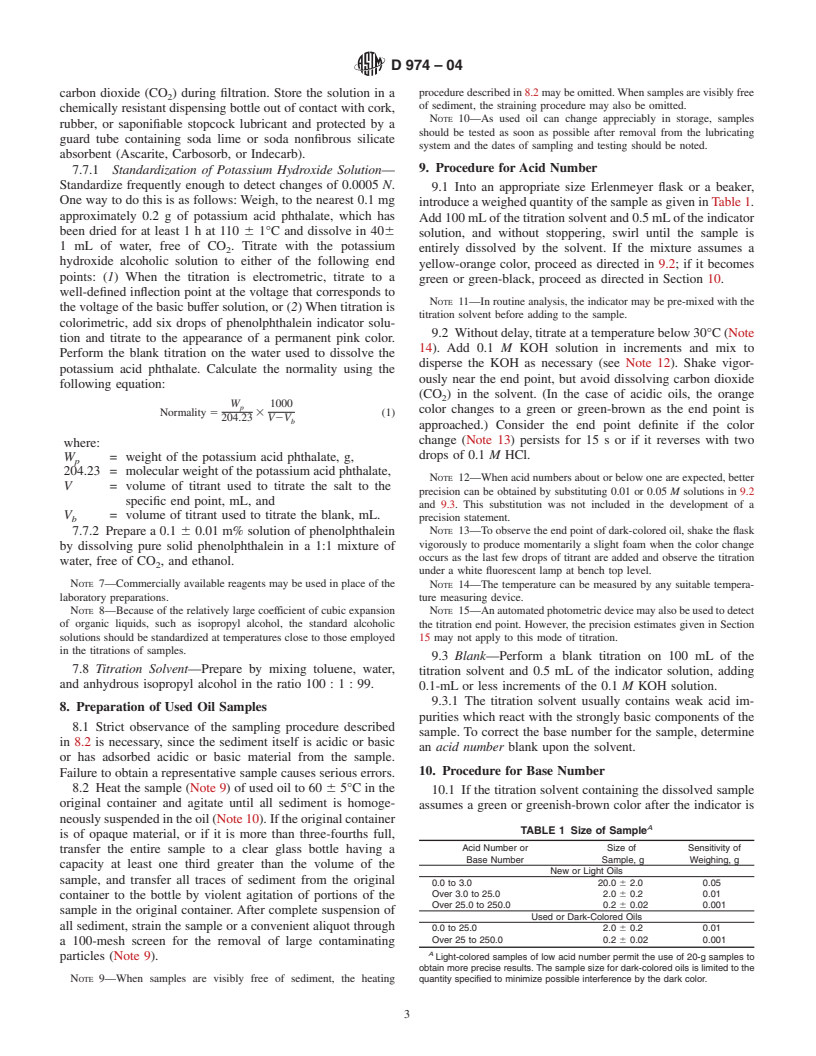 ASTM D974-04 - Standard Test Method for Acid and Base Number by Color-Indicator Titration