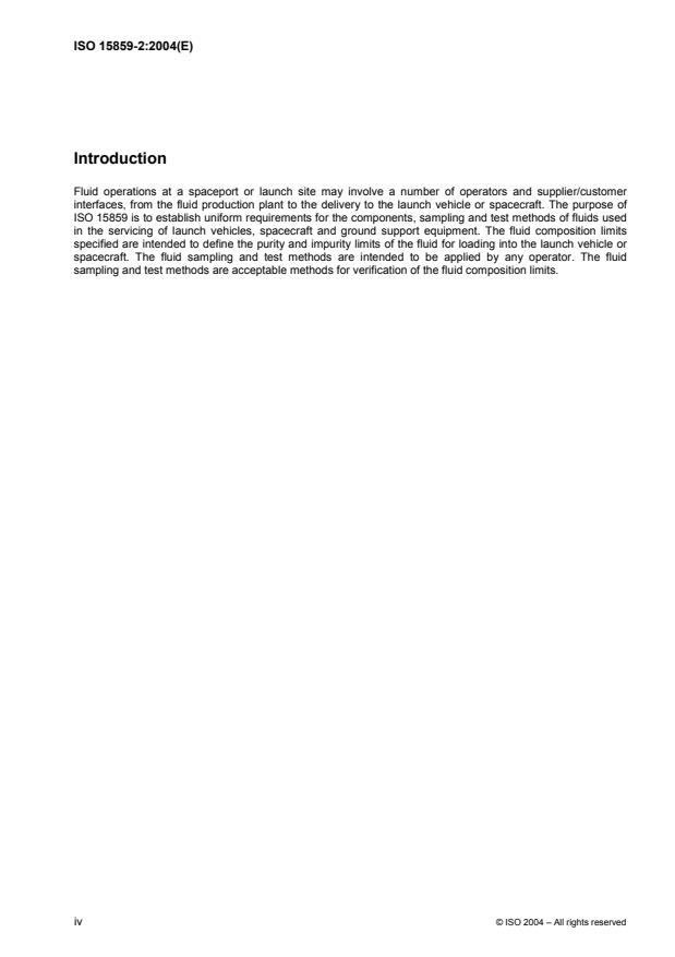ISO 15859-2:2004 ISO 15859-2:2004 - Space systems -- Fluid characteristics, sampling and test methods - Page 4 preview