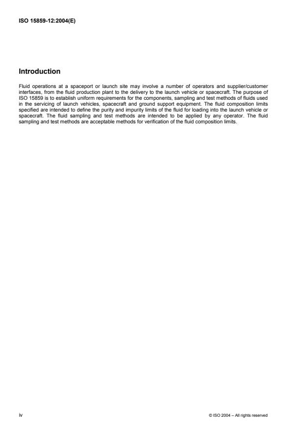 ISO 15859-12:2004 ISO 15859-12:2004 - Space systems -- Fluid characteristics, sampling and test methods - Page 4 preview