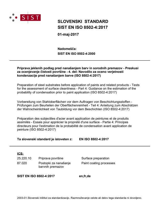 EN ISO 8502-4:2017