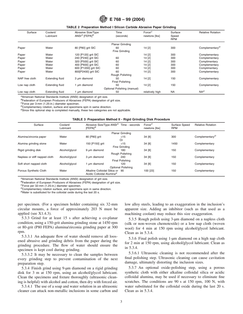 ASTM E768-99(2004) - Standard Guide for Preparing and Evaluating Specimens for Automatic Inclusion Assessment of Steel