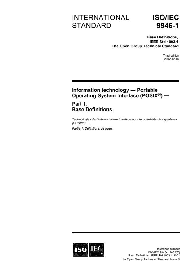 ISO/IEC 9945-1:2002 - Information technology -- Portable Operating System Interface (POSIX)