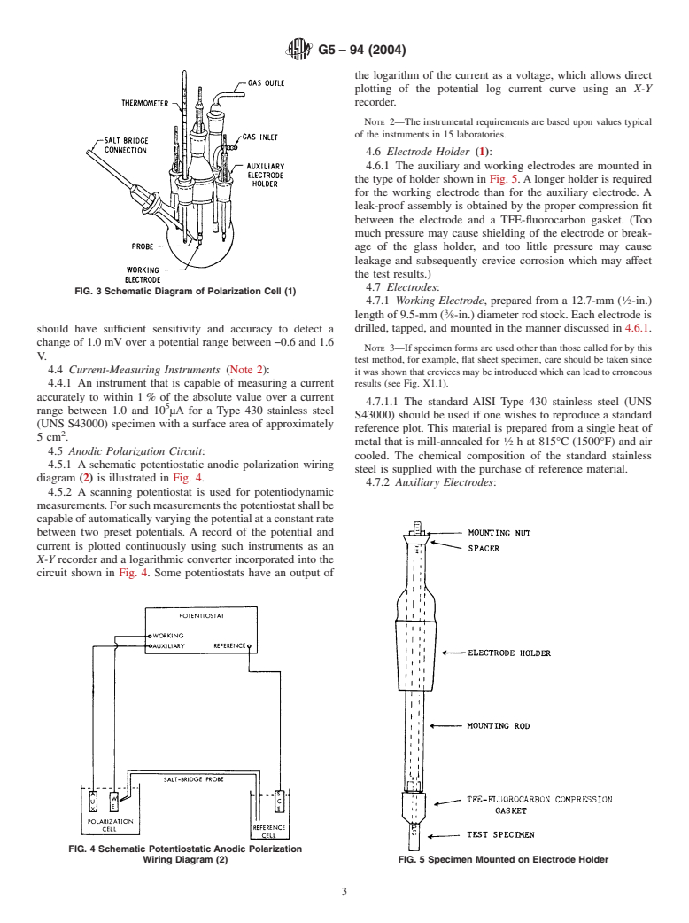 ASTM G5-94(2004) - Standard Reference Test Method for Making Potentiostatic and Potentiodynamic Anodic Polarization Measurements