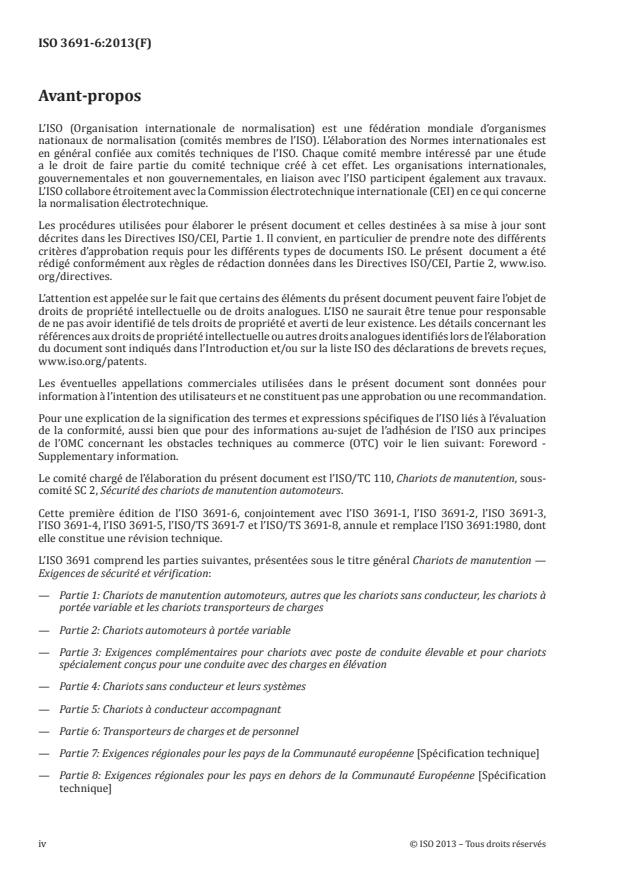 ISO 3691-6:2013 ISO 3691-6:2013 - Chariots de manutention -- Exigences de sécurité et vérification - Page 4 preview