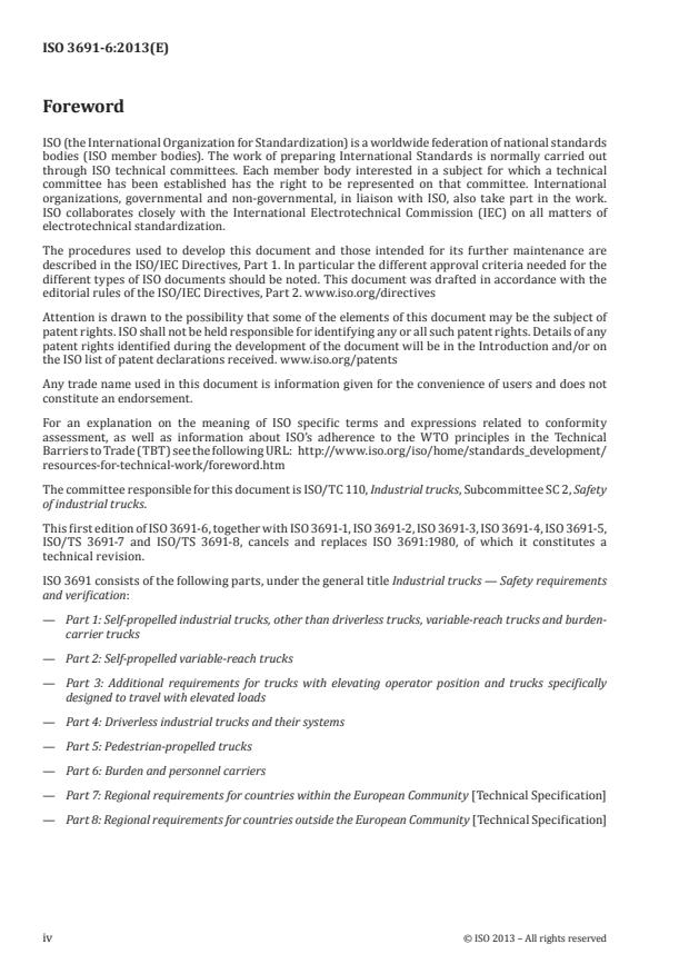 ISO 3691-6:2013 ISO 3691-6:2013 - Industrial trucks -- Safety requirements and verification - Page 4 preview