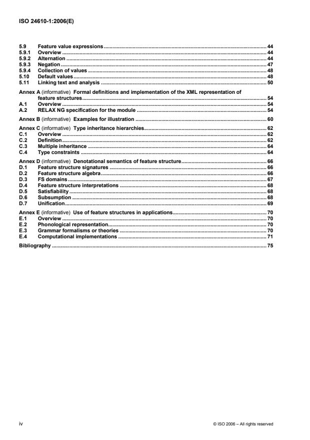 ISO 24610-1:2006 ISO 24610-1:2006 - Language resource management -- Feature structures - Page 4 preview