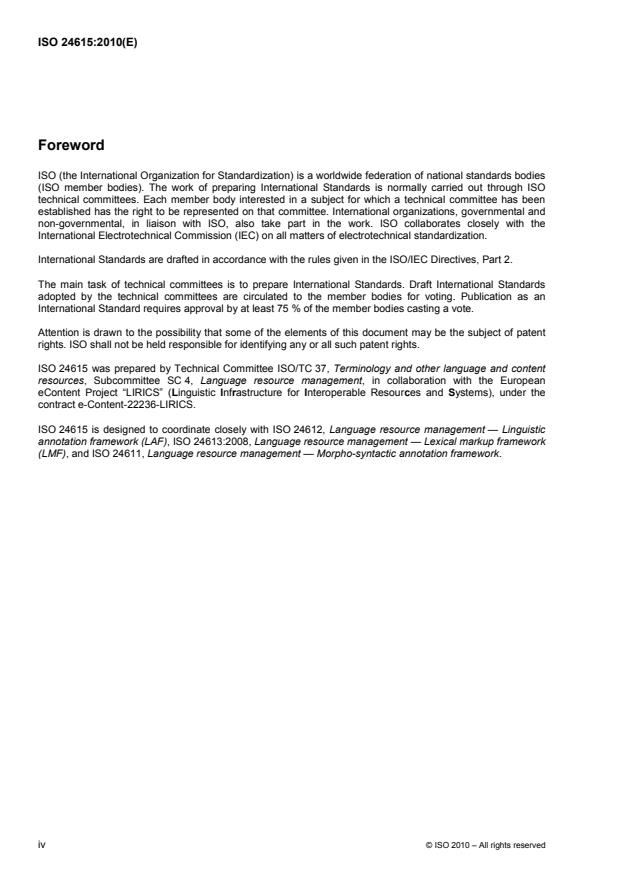 ISO 24615:2010 ISO 24615:2010 - Language resource management -- Syntactic annotation framework (SynAF) - Page 4 preview